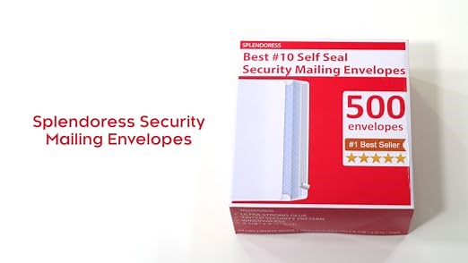 500 Peel and Seal #10 Business Security Envelopes - Legal White Windowless Envelopes