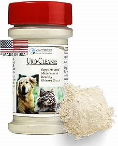 Vitality Science URO-Cleanse for Cats | Natural Aid for Urinary Tract, Bladder, Kidney Health | D-Mannose, Arabinogalactan, Zeolite | Prevents and Eliminates UTI, Bladder Infections and Incontinence