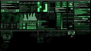 Deep green futuristic interface/Digital screen/HUD