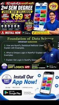 💯 Foundation of Data Science Previous + Expected Questions 2026