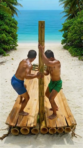 Epic Primitive Boat Build in 20s! ⛵🌊 #primitivebuilding #primitive #boat #build #diy #diycrafts