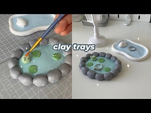 DIY air dry clay trinket trays 🪷 (no bake, frog pond, easy diy)