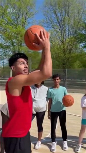 Man throwing basketball