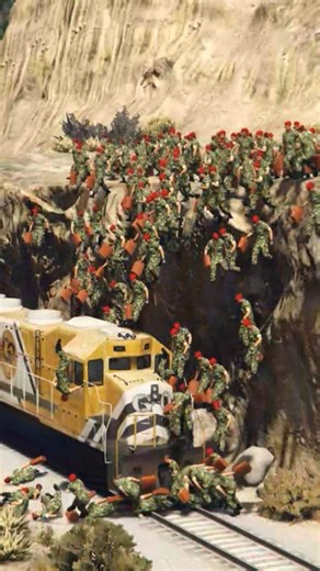Hundreds of Brave Soldiers Leap On Military Train for a Heavy Military Base Attack | GTA 5