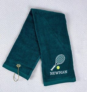 Personalized Tennis Towel With Grommet and Hook Add Name Custom Embroidered - Etsy