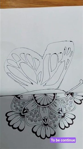 HOW TO MAKE BEAUTIFUL BUTTERFLY WITH MANDALA ART #shortsfeed #diy #trending #painting #paint #shorts