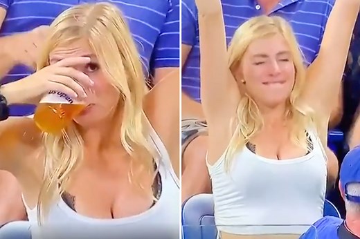US Open tennis fan goes viral for chugging beer after seeing herself on screen