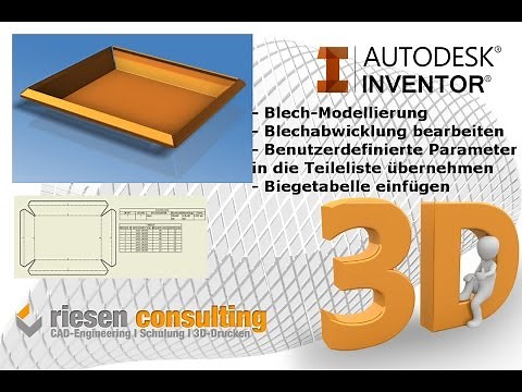 Inventor Blech, Abwicklung-Abmaße in die Teileliste übernehmen Schulung Tutorial Deutsch