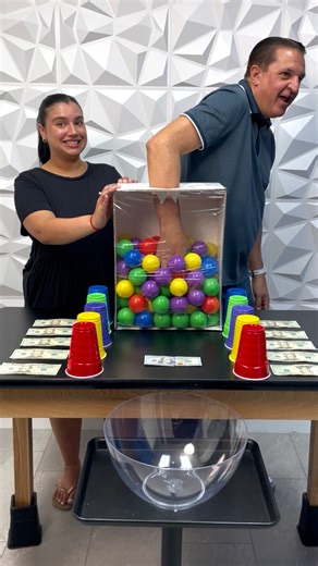 Race to match their color cups with the hidden plastic balls for cash prizes | Doug and Friends
