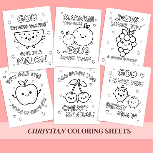 Christian Color Sheets Bible Study Activity for Kids Printable Sunday School Craft Valentine Activity Sheet for Church Event Bible Printable - Etsy