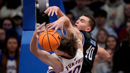 Freshman guard Johnny Furphy met the moment during Kansas basketball’s win against UConn