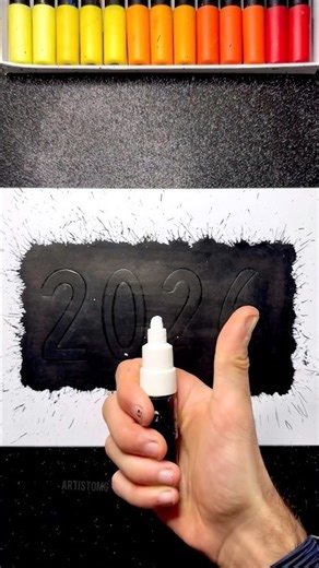 2026 with Neon Effect! 🤩✨ Stained Art with Mop’r Marker! 🎨 #artistomg #shorts #newyear