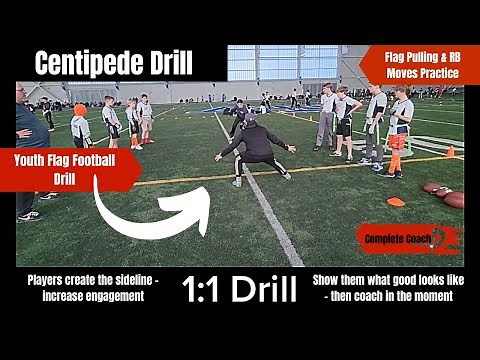 Youth Flag Football Drill | 1 on 1 Flag Pulling and Running Back drill for kids | Flag Football
