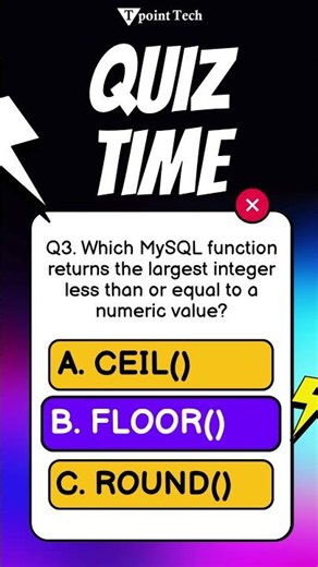 MySQL MCQs | MySQL Practice Questions & Answers | Tpoint Tech