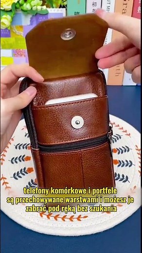 Modna klasyczna męska skórzana torba biodrowa na zewnątrz