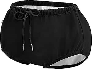 Reusable Adult Swim Diaper Special Needs, Incontinence Plastic Pants Cloth Diaper Cover, Waterproof Training Rubber Underwear（Black, 3XL