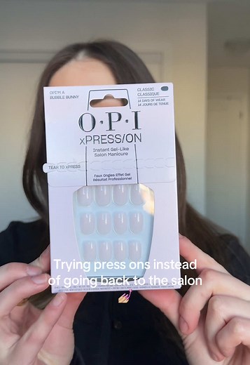 On my natural nail journey but couldn’t resist trying out these @OPI xpress/on nails! They’re the most natural looking press ons I’ve seen and I love the shorter length and the new shade “I’m a bubble bunny”! Will be using these when I want my nails to have that clean manicured look while they’re growing out 🫧 #opi #opipressonnails #pressonnails #naturalnailjourney
