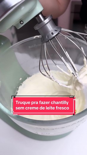 Truque para transformar nata em creme de leite fresco | Chantilly sem creme de leite fresco