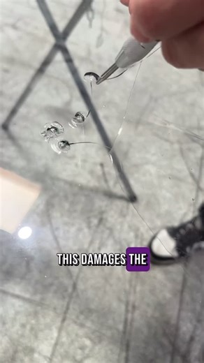 Purple Flare Wraps on Instagram: "Is windshield ppf a gimmick ??—- We demonstrate how windshield protection film can prevent damage to your car’s glass, showing a compelling comparison between unprotected and protected glass using a hole punch test. #WindshieldProtection #CarMaintenance #AutoSafety #ProtectionFilm #CarCare"