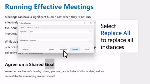 Find and replace text in Word