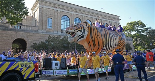 From LSU's Victory Hill homecoming parade to field action: Sights from LSU vs. South Carolina