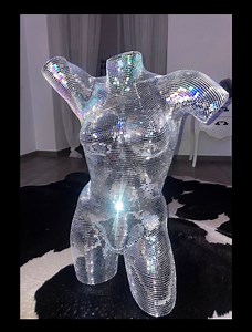 Mirror Glass Sculpture. Glass. Disco Ball Art. Glitter. Hand Work. Mirror Art. Women's Body. - Etsy