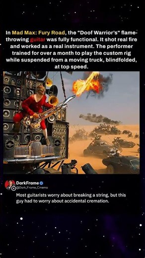The Doof Warrior's guitar in Mad Max: Fury Road wasn't just a prop #movie #fact