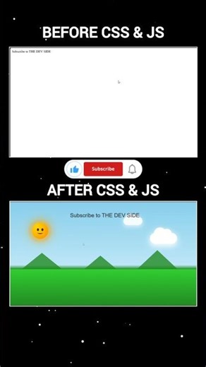 Before and after cloudy ⛅️ day using HTML, CSS, and JavaScript #coding #css #html #htmlcss #tweening