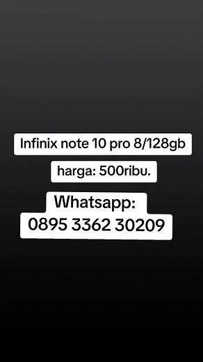 Infinix Note 10 Pro Dijual Harga 500 Ribu