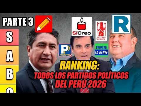 El mejor candidato - TIERLIST de TODOS los PARTIDOS POLITICOS de PERÚ 2026 PARTE 3 - Pasco2805