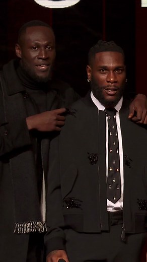 STORMZY and Burna Boy Presenting the Independent British Brand Award at The Fashion Awards 2022