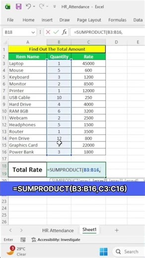 Stop calculating totals manually in Excel ❌Use SUMPRODUCT and get instant results in one formula ⚡