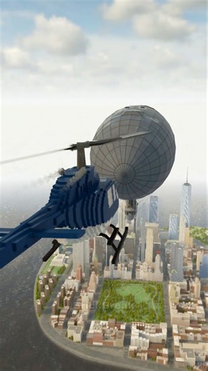 206 Jet Ranger Crashes into Giant Zeppelin #shorts