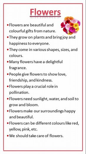Essay on Flowers #essay #easytolearnandwrite #youtubeshorts #yt #short #flowers #flower #garden#rose