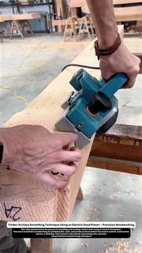Timber Surface Smoothing Technique Using an Electric Hand Planer – Precision Woodworking.