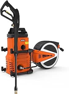 Giraffe Tools Pressure Washer Wall Mount, 1600PSI Electric Wall Mount Power Washer with Retractable Pressure Hose, Leak-Proof Car Washer Cleaner for Cars, Homes, Driveways, Patios
