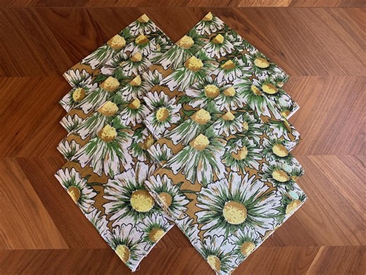 Vintage MCM Linen Napkins, Set of 10 - Floral Daisy, Made in Ireland - Etsy