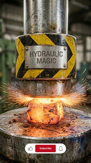 Forging Press vs Hot Metal 🔥 | Powerful Hammer Crush! 😱 #shorts