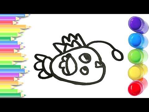 How To Draw cute Cartoon Drawing, Painting & Coloring For Kids and Toddlers_ Child Art 🐋🌈🎨