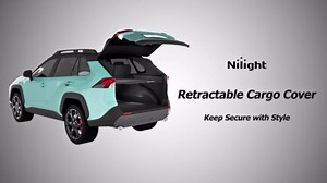 Nilight Trunk Cargo Cover for Jeep Grand Cherokee L 3 Row 2021 2022 2023 2024 2025, Retractable Security Shade Rear Cargo Cover, with Trunk Storage Net