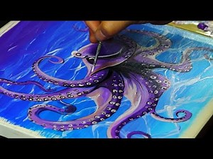 How To Draw Octopus / Acrylic Painting Canvas / Draw At Home #4k