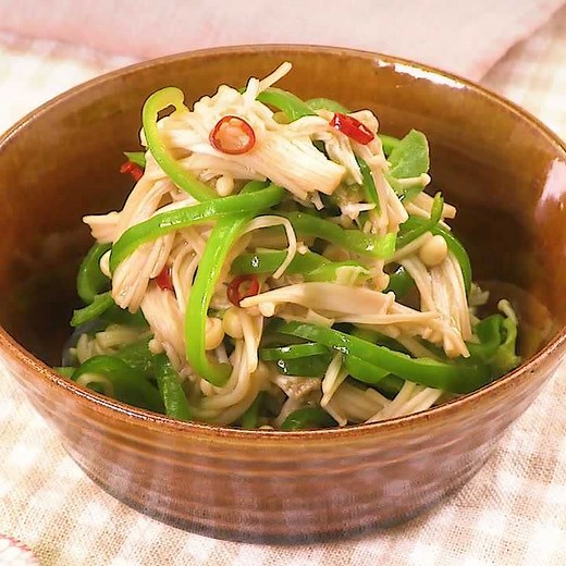 シャキシャキ食感！ えのきとピーマンのきんぴらのレシピ動画・作り方 | デリッシュキッチン