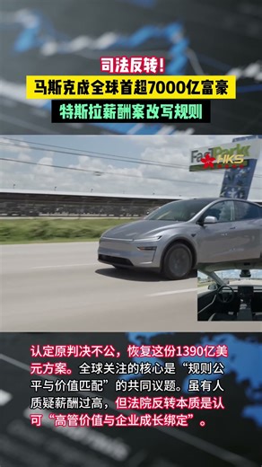 560亿美元薪酬“失而复得”，马斯克案如何定义CEO价值与股东利益边界。 #商业 #财经 #特斯拉 #马斯克 #公司治理