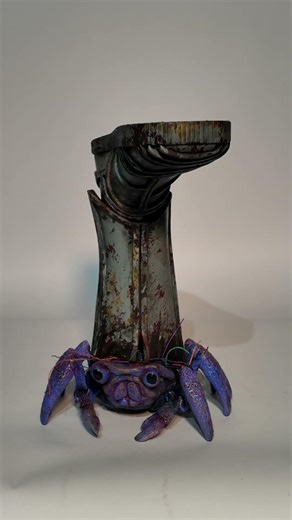 Droid Leg Shell Installed - Trash Crab Complete