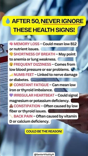 💧 After 50, Never Ignore These Health Signs!