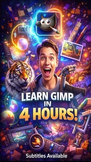Learn GIMP in 4 Hours! ⚡ Fast Beginner Course (Subtitles Available)#GIMP