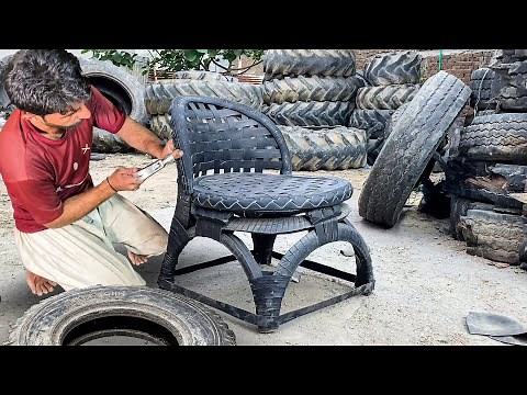 Genius Idea: Making Chair from Used Tires |🚚 Process of Long lasting Lawn Chair out of Useless Tyres