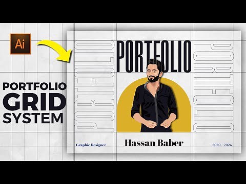 Creative portfolio front cover for Graphic Designer | Grid system | Adobe illustrator