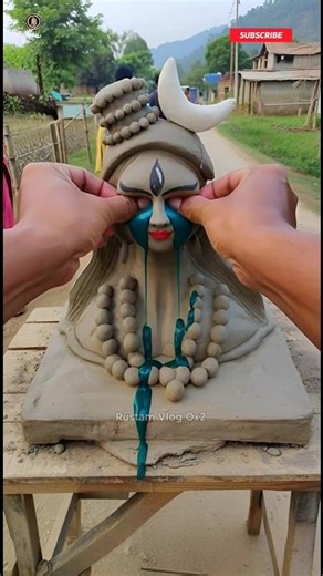 Mahadev ji clay shivling making | Mahadev idol markings | Mahadev clay making #shorts #video #viral
