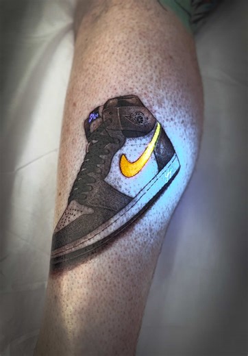 Stunning UV Ink Air Jordans Tattoo